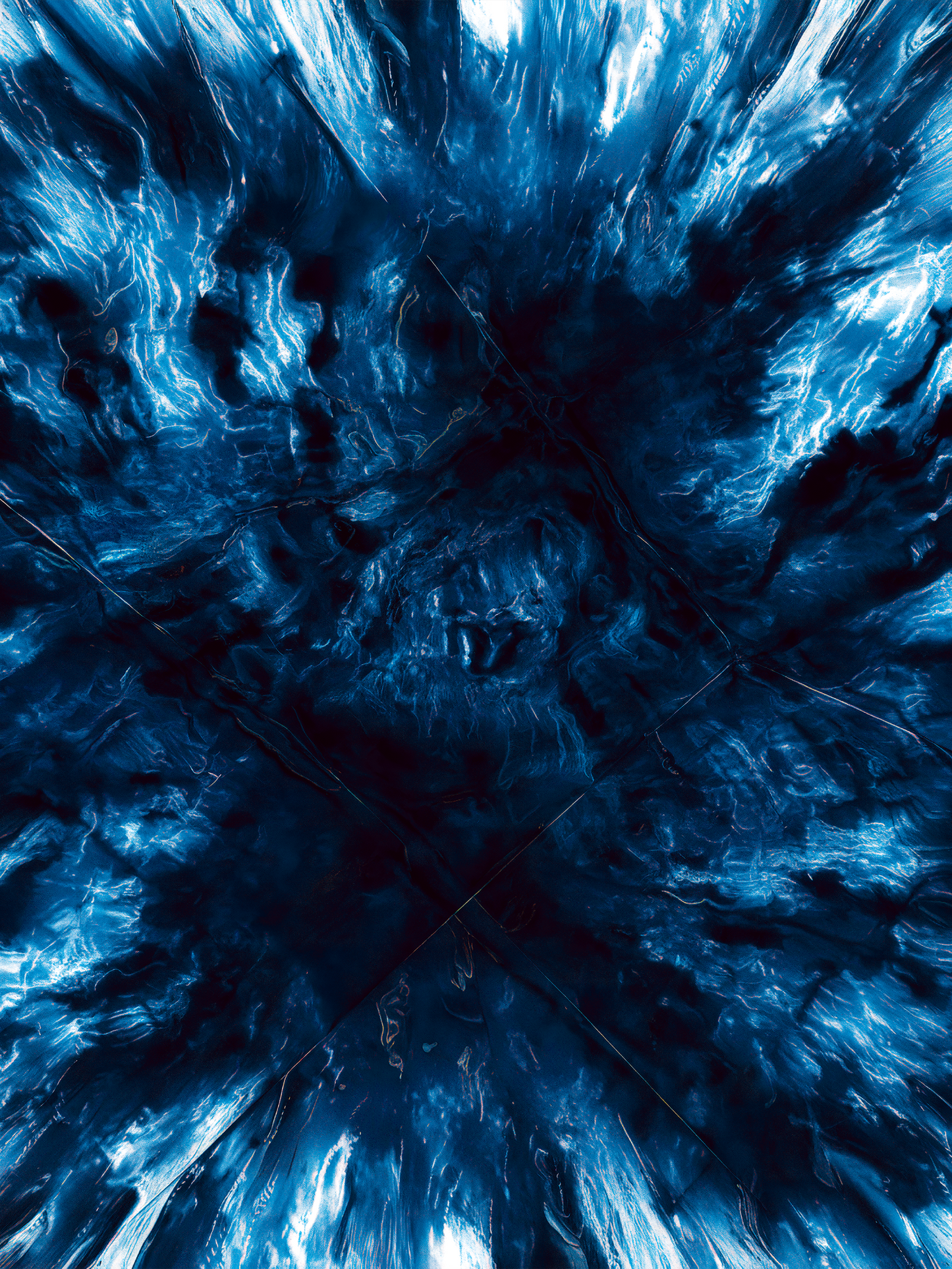 Close-up of blue textured material with a diamond pattern