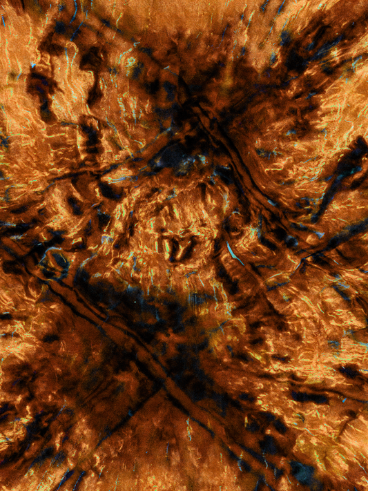 Close-up of a textured brown surface with intricate patterns