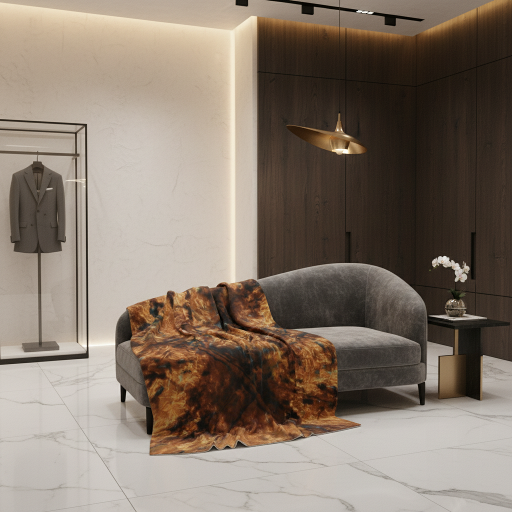 My blanket is displayed at a private VIP showroom of a boutique fashion brand